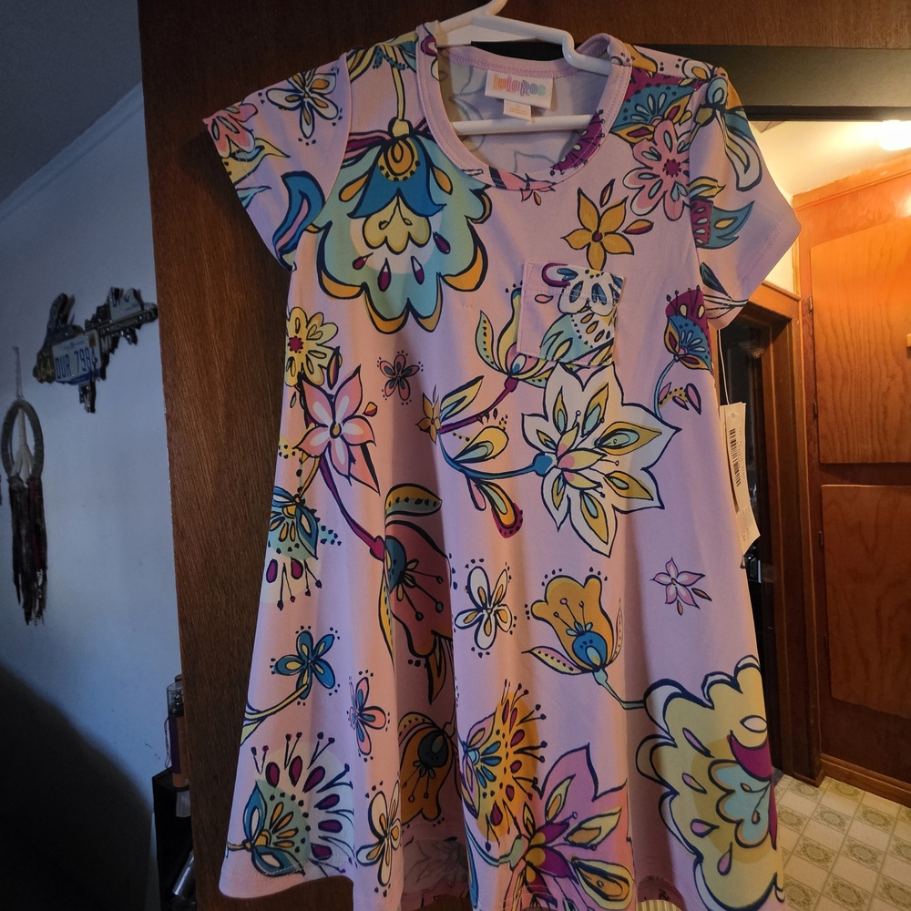 Scarlett Lilac Floral Swing Dress with Bright Multi-Color Print